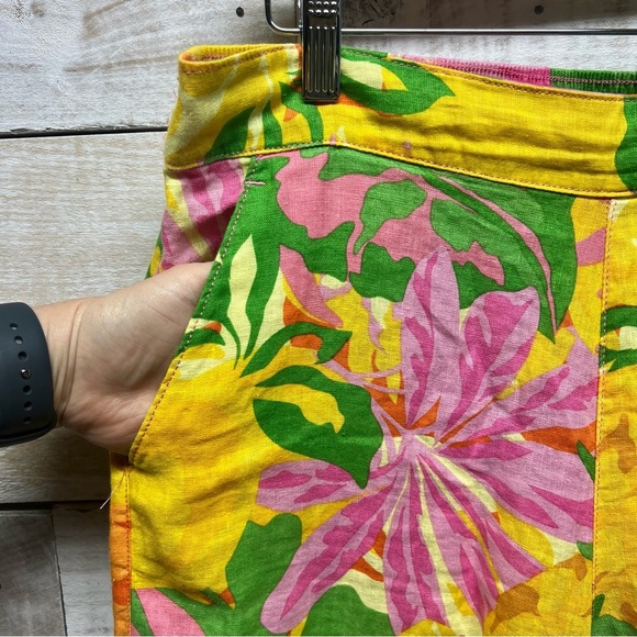 C&C‎ California Pants Womens XL Linen Colorful Floral Tropical Beach Resort - Picture 6 of 11